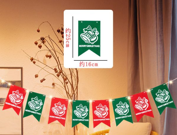 聖誕佈置旗附電池燈(USB)-暖光(燕尾鈴鐺)