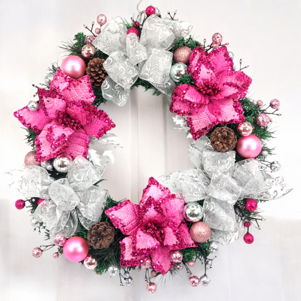 50cm聖誕花圈(PVC)-32155-C