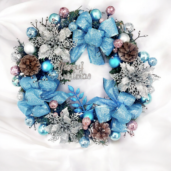 30cm聖誕花圈(PVC)-32858-B