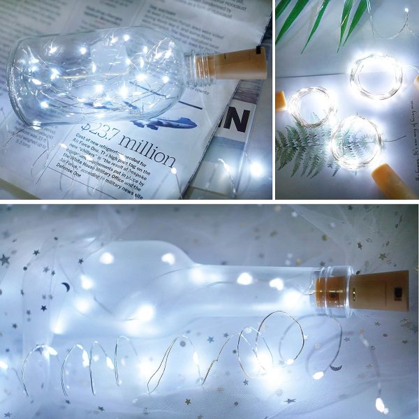 LED 20燈銅線酒瓶電池燈-白光-SCX-130W