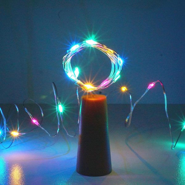 LED 20燈銅線酒瓶電池燈-彩色-SCX-130M