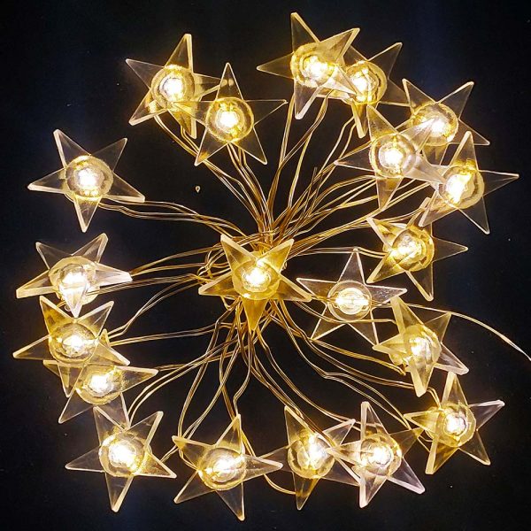 LED 20燈星星銅線電池燈+USB-暖光-SCX-70B
